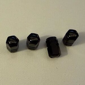 Jaguar Valve Stem Caps in Black Set of 4 NWT